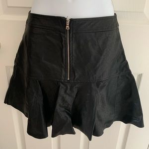 Black Pleather Mini Skirt with Front Zipper from Forever 21 NWOT